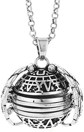 Women's Mens Necklace Pendant,Lavany Expanding Photo Locket Necklace Pendant Angel Wings Gift Jewelry Decoration,Fashion Clothing Accessory for Birthday Gift (Silver)