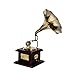 diollo Indian Handmade Wooden Brass Vintage Style Gramophone Showpiece Antique Gift for Home Decor, Wedding