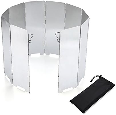 Tsonmall 10 Plates Camp Stove Windshield Lightweight Folding Camping Picnic Cooker Stove Windscreen