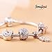 SOUFEEL Light Purple Swarovski Crystal Heart Charm 925 Sterling Silver Charms Fit European Bracelets Women Gifts