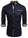 Coofandy Men's Fashion Slim Fit Dress Shirt Casual Shirt 01-dark Blue Large