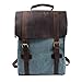 S-ZONE Vintage Canvas Leather Backpack 15.6 Inch Laptop School Bag Travel Rucksack (Coral Green)
