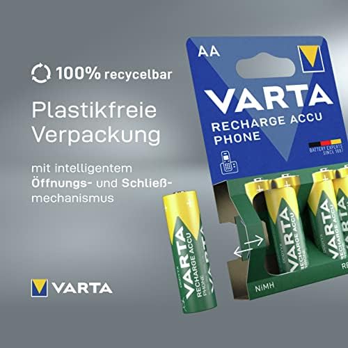 Batterien AAA, wiederaufladbar 4 Stück, Recharge Accu Phone, 800 mAh