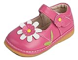 Toddler Shoes | Squeaky Pink with White Flower Mary Jane Toddler Girl Squeaky Shoes | Premium Quality (Removable Squeakers)(7)