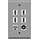 RiteAV - 4 HDMI and 1 - Ethernet Cat5e and 1 - Toslink Port Wall Plate White