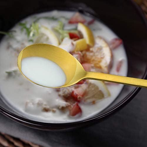 Korean Spoons, 8 Pieces Stainless Steel Soup Spoons, 8.5 Inch Korean