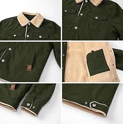 MANSDOUR Men's Winter Jacket Warm Sherpa Lined