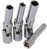 Neilsen 4pc 3/8 Drive Glow Plug Socket Set Universal Joint 8 10 12mm view 2