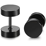 lunji negro círculo Fake Piercing - Pendientes de hombre mujer ...