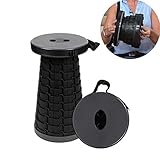 Leffis Portable Telescopic Stool Seat Folding Stool Adjustable Retractable Stool Outdoor Collapsible Camp Stool for Fishing Camping Picnic Hiking Traveling, Home Garden Use, Can Hold 330 lbs