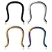 Ruifan 4PCS 316L Surgical Steel U-Shaped & Staple Nose Septum Hanger Retainer Nose Ring 16g (Assorted Colors)