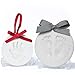Baby Leon Footprint Ornament Kit | White + Gray Clay Molds & Paint Set | Best Baby Shower Gift for Newborn Girls & Boys | New Mom Gift Registry | Handprint & Pet Paw Print Keepsake | Safe Air Dry Clay