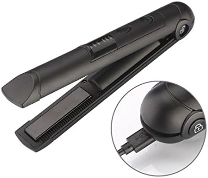 Mini Universal Voltage Wireless Rechargeabl Hair Straightener With Lock System Great For Travel Cordless Hair Iron black