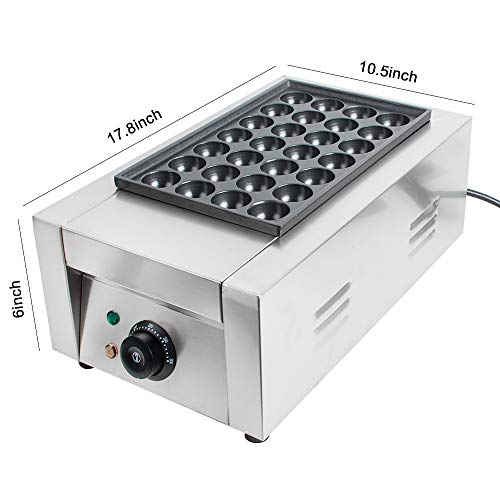 Electric Takoyaki Maker Pan, Commercial 28Pcs Japanese Octopus Fish Ball Maker Nonstick Grill Plate Cake Pancake Machine, 110V