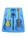 Acoustic and Electric Guitar Ice Cube Tray - Fairly Odd Novelties - Mold w/Stirrers Novelty Music Gift, Blue Guitar w/Stirrers, One Pack