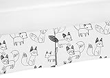 Crib Bed Skirt Dust Ruffle for Black and White Fox Baby Boys or Girls Bedding Sets