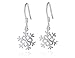 Snowflake 925 Sterling Silver High-Polished Drop Dangle Earrings Gift for Women (Hook Earrings)