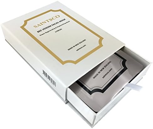 Saintsco Royal Bee Venom Sheet Mask - 5 Luxury Masks - Your Home Spa Solution for Anti-aging, Acne, Brightening, Scarring, Dark Spots and Tone Correction