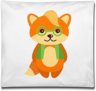 Glasess Fox Linen Square Decorative Throw Pillow Case Cushion Cover 18x18 Inch