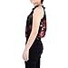 Froomer Fashion Women's Halter Ruffled Neck Chiffon Blouses Sleeveless Floral Shirts (Asian L, Black)