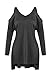 Alvaq Womens Cold Open Shoulder Long Sleeve Plus Size Loose Top Blouse S XL Black