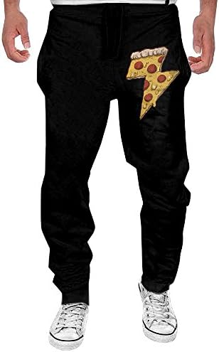 Mens Thunder Cheesy Pizza Men's Casual Sweatpants Pants Medium