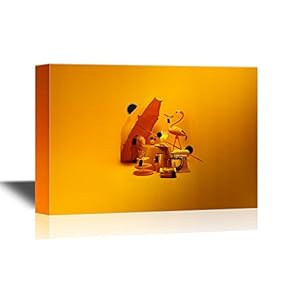 Canvas Wall Art - Flamingo and Fashion - Gallery Wrap Modern Home Art | Ready to Hang - 12x18 inches