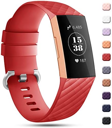 For Fitbit Charge 3 Strap Band - Gogoings Soft Silicone Bracelet Adjustable Replacement Sport Fitness Wristband for Fitbit Charge3 and Fitbit Charge 3 Special Edition Women Men Small Large
