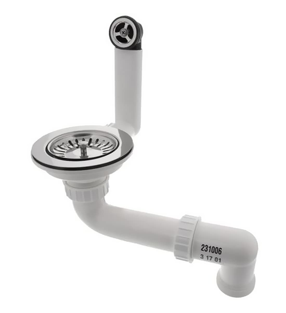 BLANCO 231006 Drain and Overflow Fitting 3.5 Inch without Remote Drain Control with Round Overflow / Replacement Part