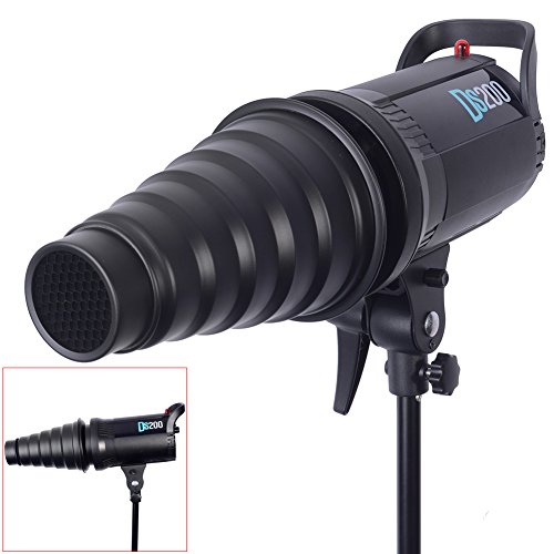 Neewer Metal Body Photo Conical Studio Snoot with Honeycomb Grid for Strobe Flash Speedlight Photography Light Modifier Ideal for Compact AC Moonlights Like Bowens - Thumbnail 2