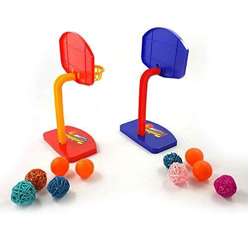 succeedtop Pet Parrot Toys Birdie Basketball Hoop Balls Birds Parakeet Bell Prop Chew Set Bird Toys Delight African Grey Parrot Cages Bird Toy Bird Cage Toys (Random) - Thumbnail 4