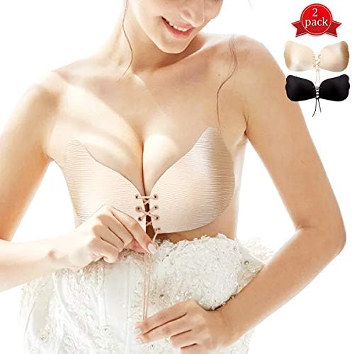 KAIYANG Adhesive Bra Invisible Bra Backless Strapless Push up Sticky Reusable Silicone Bra for Women