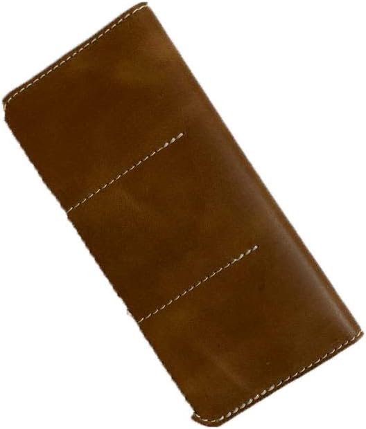 iblunt Genuine Cowhide Leather Tall Passport Holder Travel Wallet Cover Long Document Vaccination Certificate Pass Credit Card Purse Case Money Banknote Boarding Pass Cover 20.32 cm x 10.16 cm Tan - Image 4