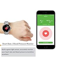 Reloj inteligente para mujer, a la moda, frecuencia cardíaca, actividad de presión arterial