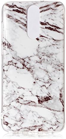 Huawei Mate 10 Lite Case, Glossy Marble Pattern Slim Hard Soft Silicone Back Case Cover Fit for Huawei Mate 10 lite /Nova 2i /Honor 9i (India)/Maimang 6 (white)
