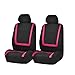 FH Group Full Set Car Seat Covers Unique Flat Cloth, Front Set and Solid Bench Cover with Gift, Easy to Install- Universal Fit for Cars Trucks and SUVs (Pink)