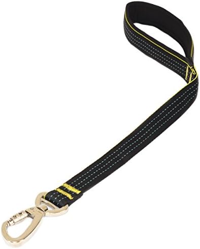 SWEETFUN Heavy Duty Short Leash with Padded Traffic Handle for Small to Big Dogs 23 Inches Black