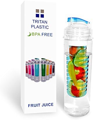 Sport Water Bottle with Fruit Infuser 27oz. (Blue)