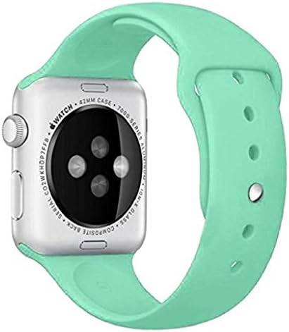 Krisstore Apple Watch Band Series 1 Series 2,Soft Silicone Sport Band Replacement Wrist Strap For 38mm S/M iWatch (Mint Green)