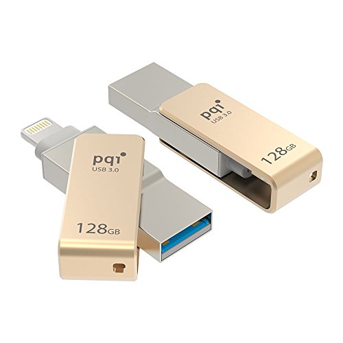 iConnect Mini [Apple MFi] 128 GB Mobile Flash Drive w/ Lightning Connector for iPhones iPads iPod Mac & PC USB 3.0 (Gold)
