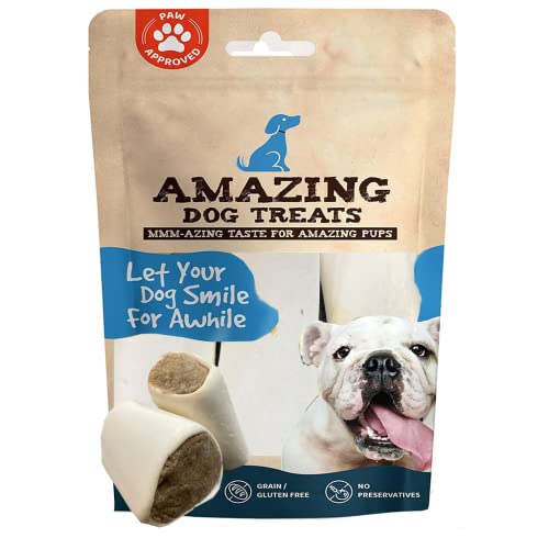 Amazing Dog Treats Stuffed Shin Bone for Dogs (Peanut Butter Blend, 2