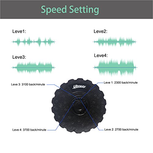 UBOWAY Electric Vibrating Foam Roller 4 Speed Rechargeable High Density Massager for Exercise, Yoga, Trigger Point, Cycling, Running, Stretching, Muscle Therapy