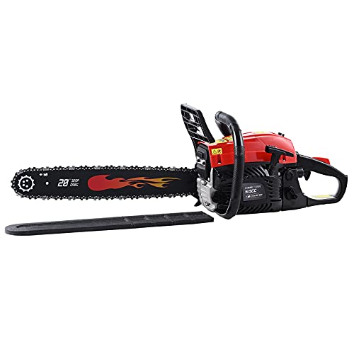 Orion Motor Tech Benzinkettensäge 52cc Kettensäge Motorsäge Benzin 52 cm Handkettensäge mit Handschutz für die…