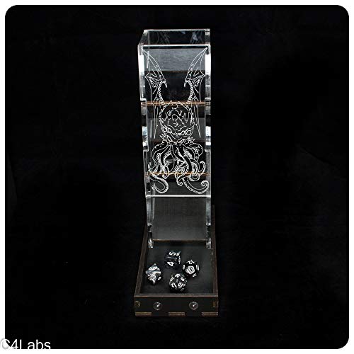 C4Labs Cthulhu Etched Dice Tower from for Lovecraft Fans - Black