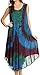 Sakkas EULA Boho Sleeveless Tie Dye Long Tank Caftan Sundress/Beach Cover Up