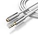 AIFFECT 3.3Ft Aux Extension Cable, Premium 3.5mm Auxiliary Stereo Audio Male to Female Extension Cord for iPhone, iPad or Smartphones, Tablets, Media Players and more - Sliver