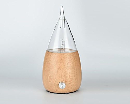 Aroma Essential Oil Diffuser, Wood and Glass Aromatherapy Nebulizer NO Heat Water Plastics or Artificial Materials for Home Office Bedroom Living Room and Spa