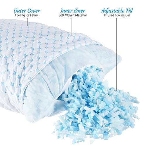 Clara Clark Cooling Pillows for Sleeping Memory Foam Pillows Luxury