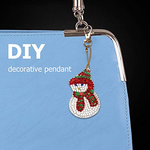 DIY Diamond Painting Keychain Christmas Gift Key Ring Full Drill Mosaic Making Diamond Painting Pendant for Art Craft Key Ring Phone Charm Bag Decor(4 Pack) - Thumbnail 2