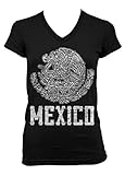 Cybertela Mexico Coat Of Arms Junior Ladies V-neck T-shirt